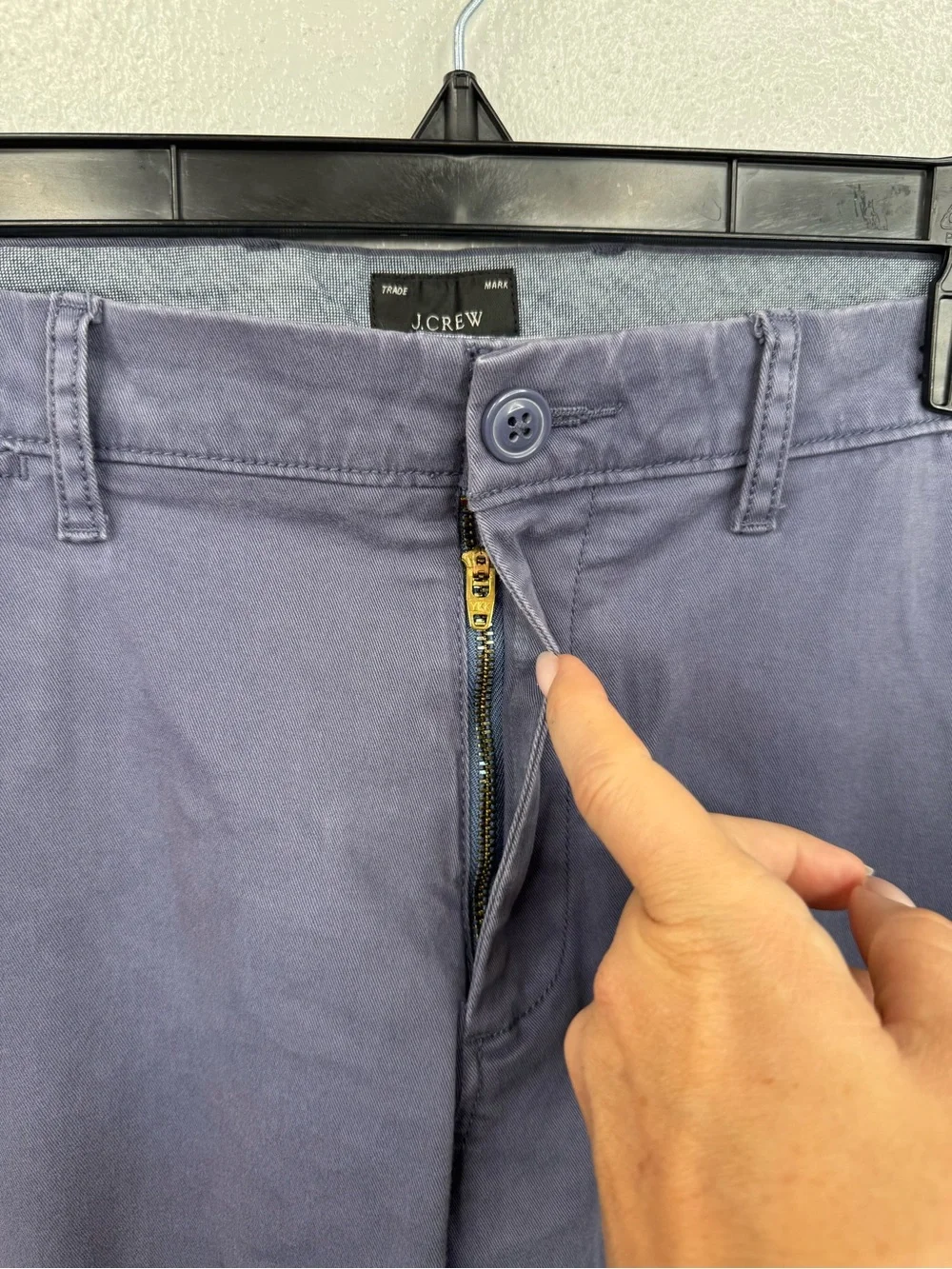 J.Crew Chino Pants Mens 34x32 Blue 484 Slim Tapered Flat Front Stretch